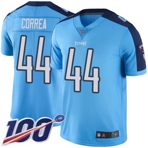 Tennessee Titans Limited Light Blue Men Kamalei Correa Jersey NFL Football #44 100th Season Rush Vapor Untouchable